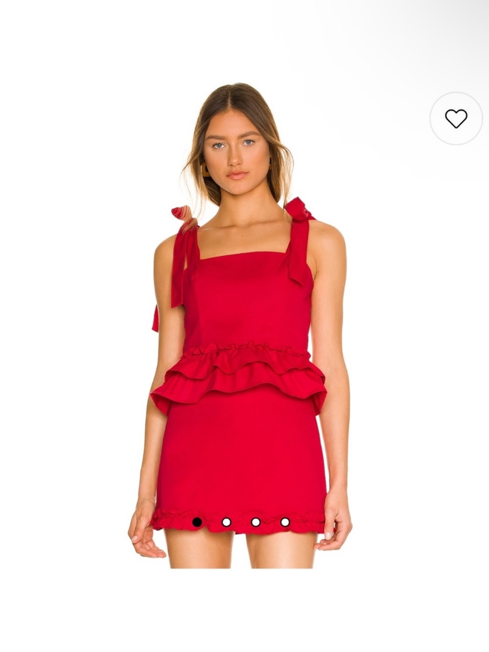 Red amanda uprichard  Ruffle Tie-Shoulder set